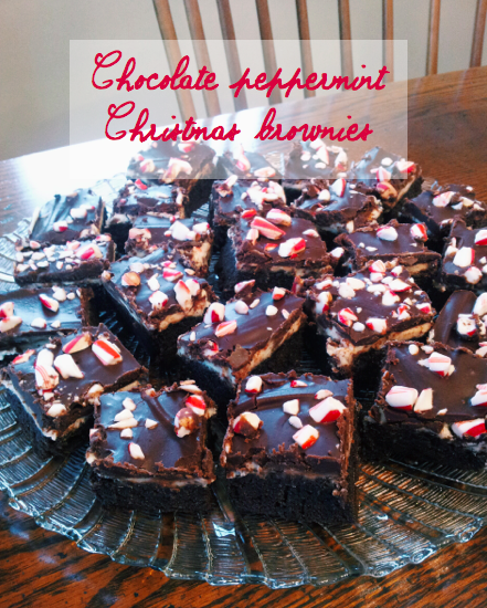 chocolate peppermint christmas brownies recipe, christmas cookie party recipes, american brownie recipe, christmas desserts, easy christmas recipes